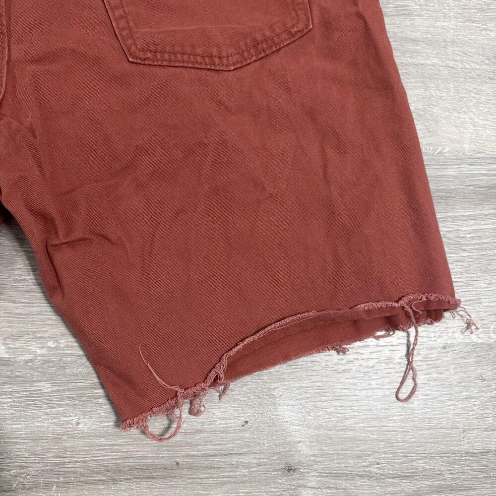 Old Navy Shorts Men’s 36 Red Rust Cotton Cut Off Raw Hem 5 Pocket - Picture 10 of 12